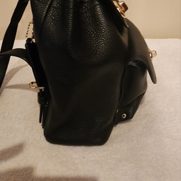 Like New Coach Black Leather Backpack 9x9 - Picture 4 of 8